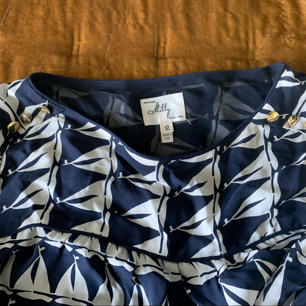 Milly Womens Sz 6 Nautical Blouse